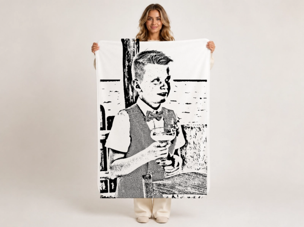 Fleecedeken Eigen Foto/Afbeelding - pencil drawing effect