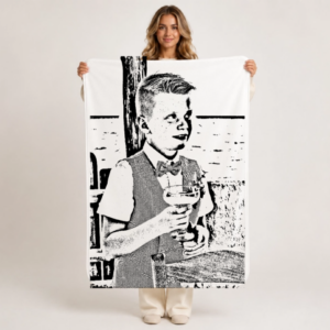 Fleecedeken Eigen Foto/Afbeelding - pencil drawing effect