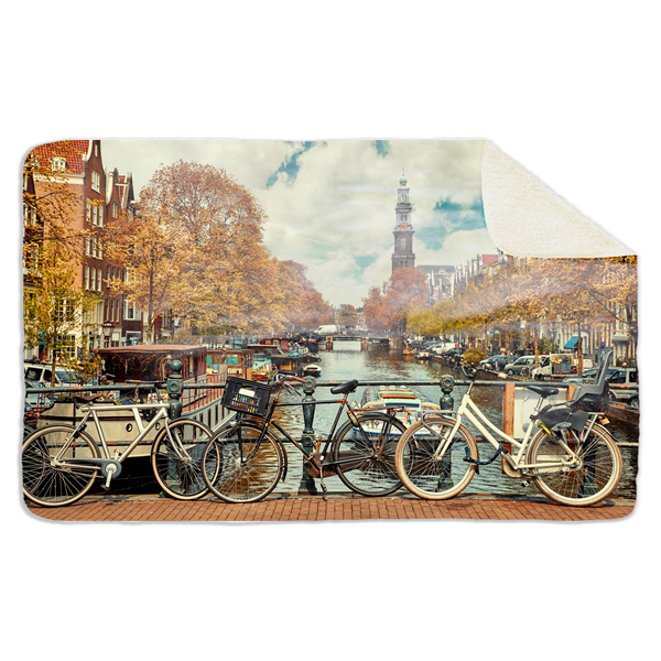 Fleecedeken Gracht Amsterdam, 96x146cm, Polyester Sherpa, Print, FD2024989