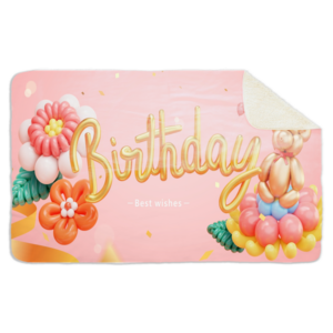 Fleecedeken Birthday, 96x146cm, Polyester Sherpa