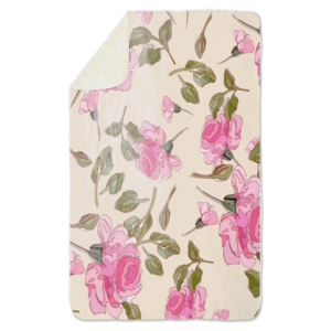 Fleecedeken Bloem Roze Rozen, 96x146cm, Polyester Sherpa, Print deken, FD2024986