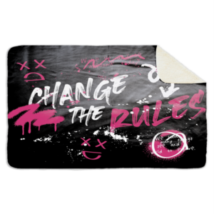 Fleecedeken Change the rules, FD2023001, 96x146cm, Polyester Sherpa