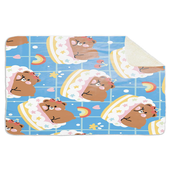 Fleecedeken Cute bear, 96x146cm, Polyester Sherpa, FD2025006