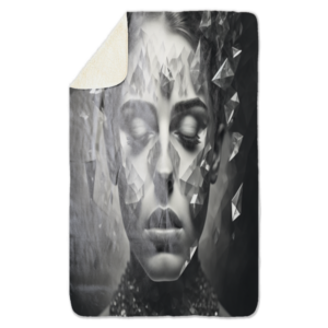 Fleecedeken Dame met kristal, 96x146cm, Polyester Sherpa, deken met print