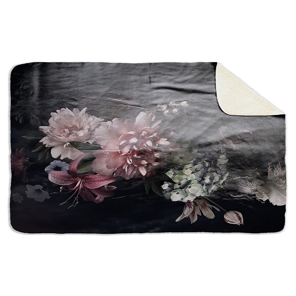Fleecedeken Bloemen, FD2023102, 96x146cm, Polyester Sherpa, deken met print