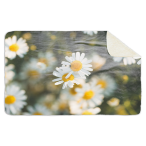 Fleecedeken Daisy bloemen, 96x146cm, Polyester Sherpa, deken met print