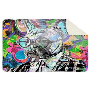 Fleecedeken Dieren Franse Bull, FD2023202, 96x146cm, Polyester Sherpa