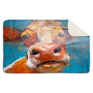 Fleecedeken Dieren Koe, FD2023203, Plaid, 96x146cm, Polyester Sherpa