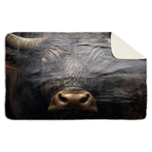 Fleecedeken Bull, 96x146cm, Polyester Sherpa, deken met print
