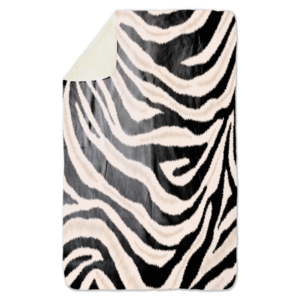 Fleecedeken Zebra, 96x146cm, Polyester Sherpa, FD2023312, deken met print