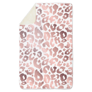 Fleecedeken Panter roze, 96x146cm, Polyester Sherpa, deken met print