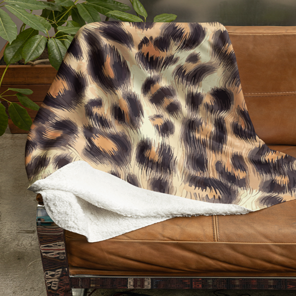 Fleecedeken Panter, 96x146cm, Polyester Sherpa, FD2023314, deken met print - Afbeelding 3