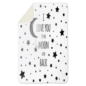 Fleecedeken Love tot the Moon, 96x146cm, Polyester Sherpa