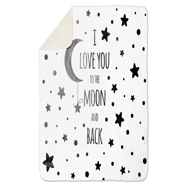 Fleecedeken Love tot the Moon, 96x146cm, Polyester Sherpa