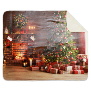 Fleecedeken Kerst, FD2023502, Plaid, 96x146cm, Polyester Sherpa