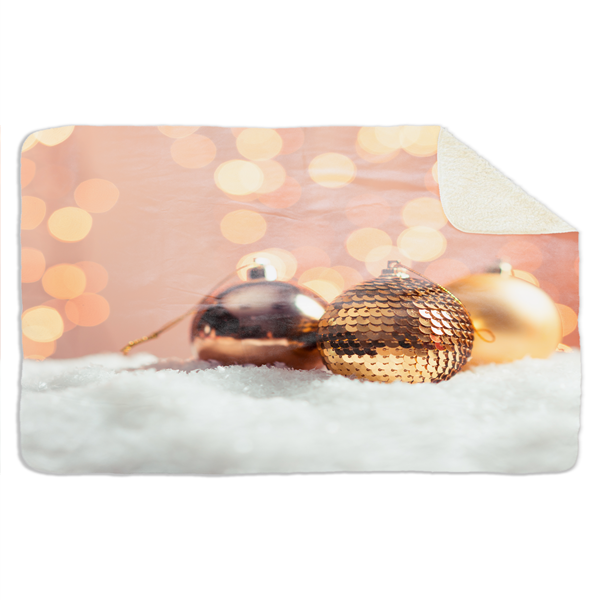 Fleecedeken Kerstbal2, FD2023505, Plaid, 96x146cm, Polyester Sherpa