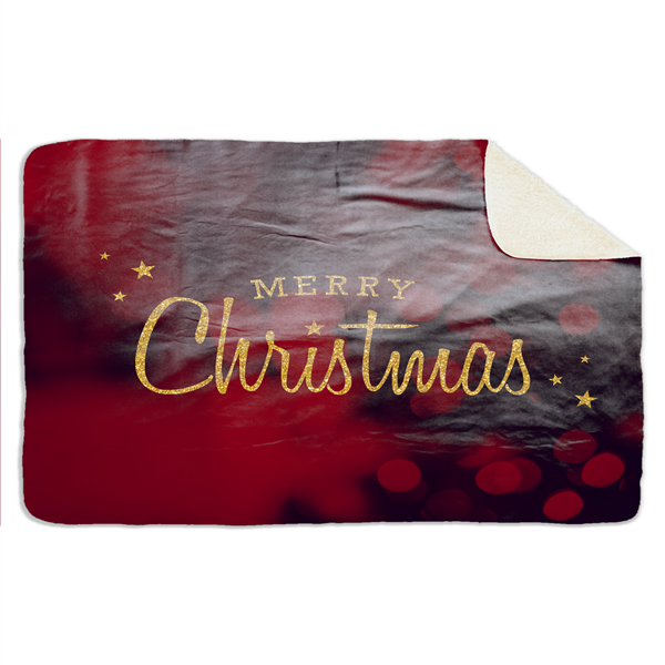 Fleecedeken Merry Christmas, FD2023507, Plaid, 96x146cm, Polyester Sherpa
