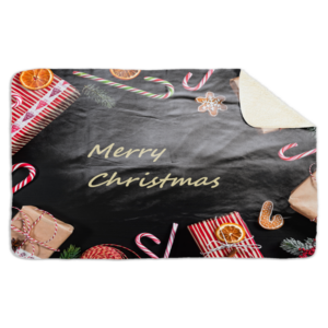 Fleecedeken Merry Christmas2, FD2023510, Plaid, 96x146cm, Polyester Sherpa