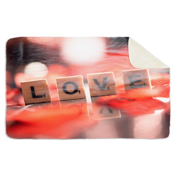 Fleecedeken Love, FD2023515, Plaid, 96x146cm, Polyester Sherpa