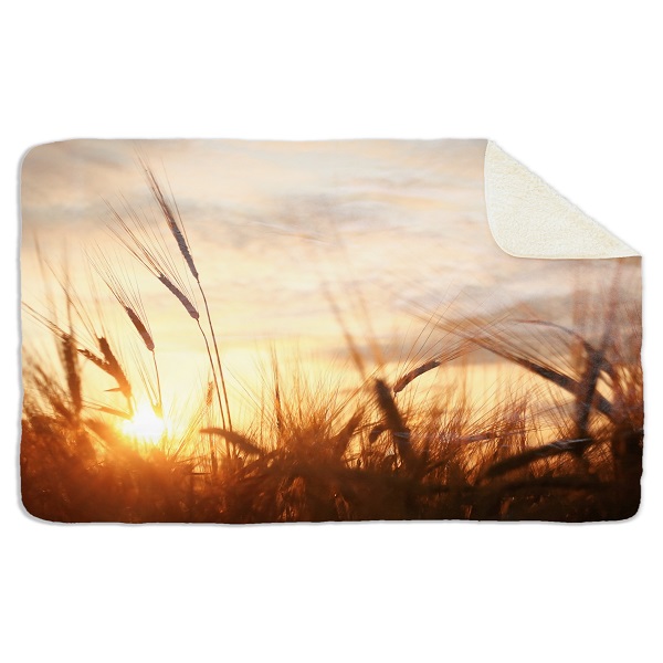 Fleecedeken Zonsondergang, 96x146cm, Polyester Sherpa, deken met print