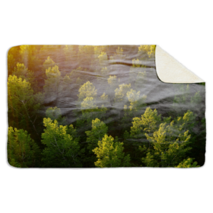 Fleecedeken Bos, FD2023605, 96x146cm, Polyester Sherpa, deken met print