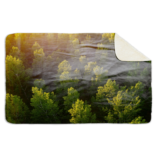 Fleecedeken Bos, FD2023605, 96x146cm, Polyester Sherpa, deken met print