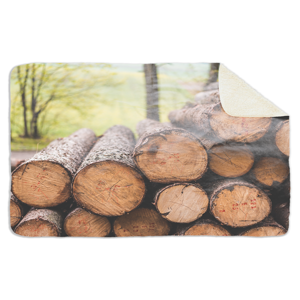 Fleecedeken Hout, FD2023612 , Plaid, 96x146cm, Polyester Sherpa
