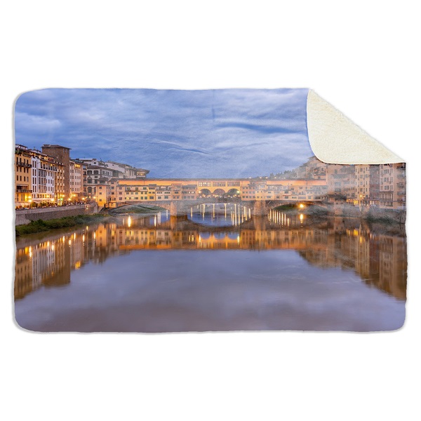 Fleecedeken Florence , 96x146cm, Polyester Sherpa, FD2023704, deken met print