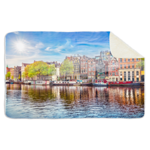 Fleecedeken Amsterdam aan de gracht, 96x146cm, Polyester Sherpa, FD2023708