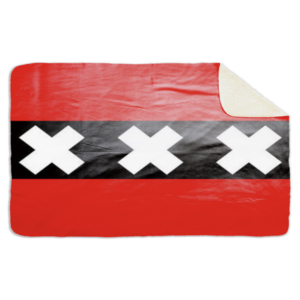Fleecedeken Vlag Amsterdam, 96x146cm, Polyester Sherpa, FD2023711