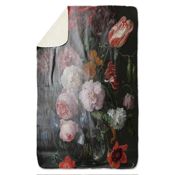 Fleecedeken Bloemen1, FD2023805, 96x146cm, Polyester Sherpa