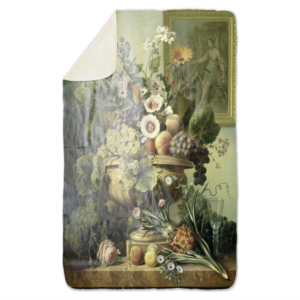 Fleecedeken Bloemen2, FD2023806, 96x146cm, Polyester Sherpa
