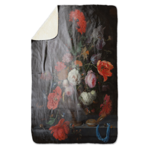 Fleecedeken bloemen3, FD2023809, 96x146cm, Polyester Sherpa