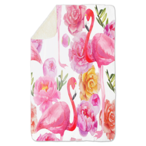Fleecedeken Flamingo, 96x146cm, Polyester Sherpa