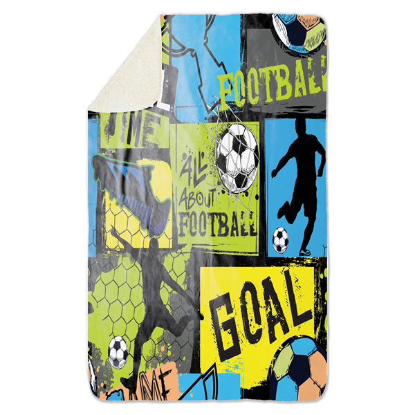 Fleecedeken Football, 96x146cm, Polyester Sherpa, FD2025026