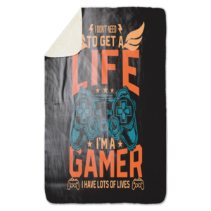 Fleecedeken Gamer, 96x146cm, Polyester Sherpa, deken met print
