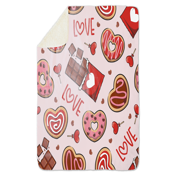 Fleecedeken Love Chocolate, 96x146cm, Polyester Sherpa, FD2024602