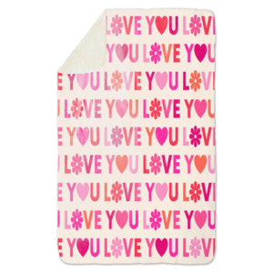 Fleecedeken Loveyou, 96x146cm, Polyester Sherpa, FD2025013