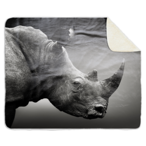 Fleecedeken Neushoorn, Materiaal: Sherpa, Polyester Afmetingen: 147x97cm