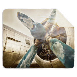 Fleecedeken Vliegtuig propeller, Materiaal: Sherpa, Polyester Afmetingen: 147x97cm