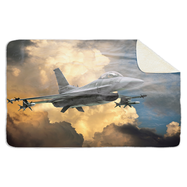 Fleecedeken Straaljager, 96x146cm, Polyester Sherpa, FD2025019