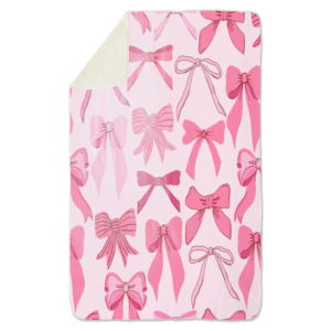 Fleecedeken Strikken Roze, 96x146cm, Polyester Sherpa