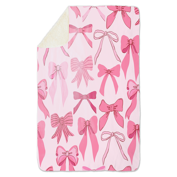Fleecedeken Strikken Roze, 96x146cm, Polyester Sherpa