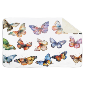 Fleecedeken Vlinders, 96x146cm, Polyester Sherpa, FD2025022
