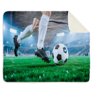 Fleecedeken Voetballer aan de bal, 96x146cm, Polyester Sherpa, FD2025040