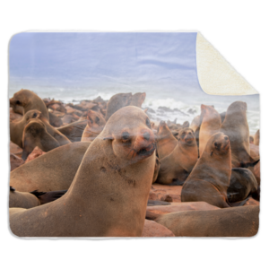 Fleecedeken Zeehonden , 96x146cm, Polyester Sherpa