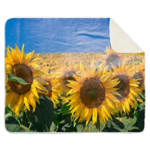 Fleecedeken Zonnebloemen, 96x146cm, Polyester Sherpa, FD2025037