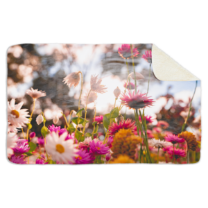 FD2025002 Fleecedeken Bloemenveld, 96x146cm, Polyester Sherpa
