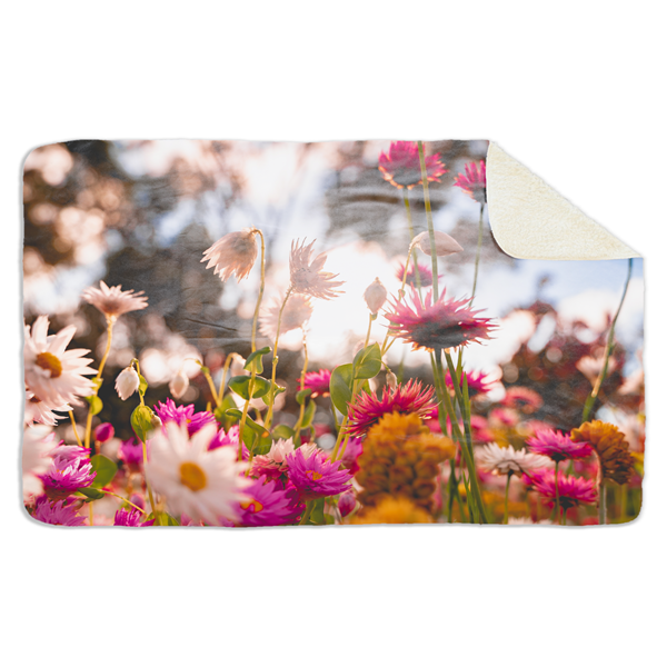 FD2025002 Fleecedeken Bloemenveld, 96x146cm, Polyester Sherpa