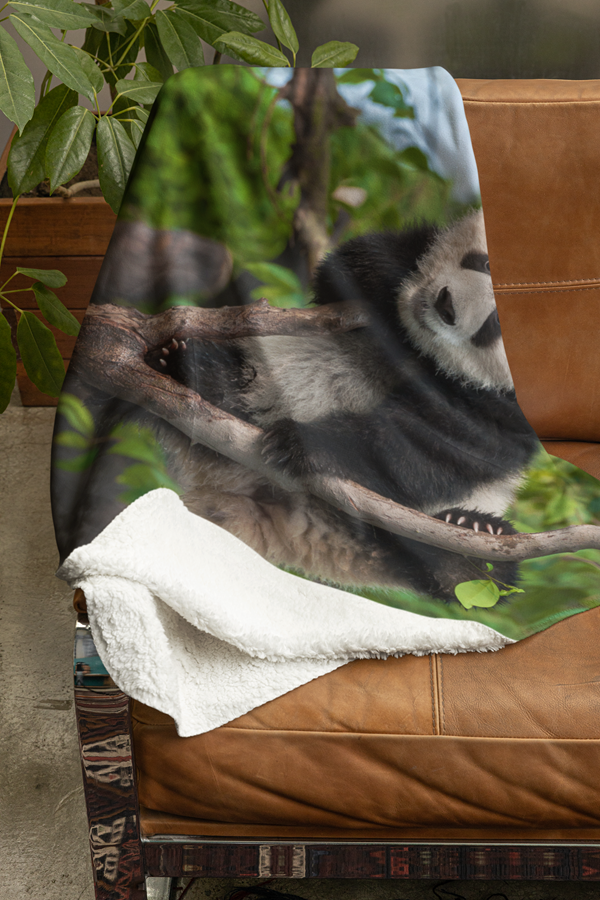Fleecedeken Panda, 96x146cm, Polyester Sherpa, FD2025014 - Afbeelding 2